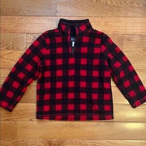 The Children’s Place Kids Red and Black Plaid 3 Quarter Zip